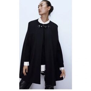 Zara Manteco Italian Wool Cape XS